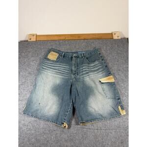 Vintage Y2K Azzure Baggy Jean Shorts 40 Skater Hip Hop Jorts Faded 90s